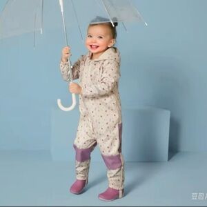 New Kids Hooded Jumpsuit with Playful Print 5T